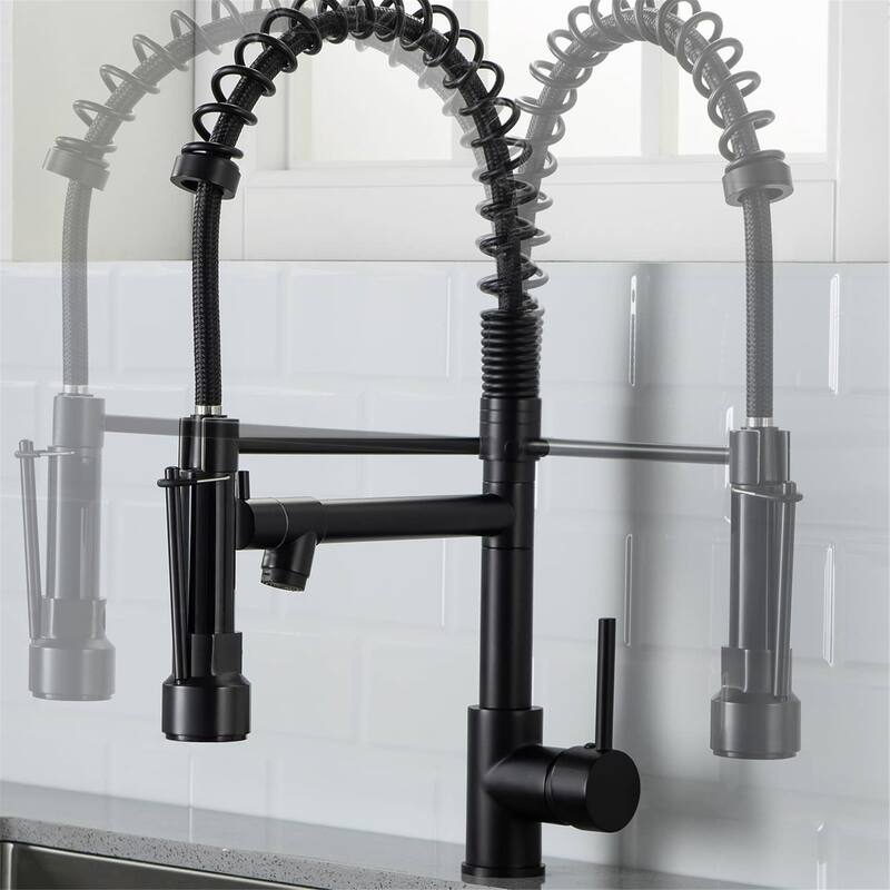 Commercial Kitchen Sink Faucet Single Handle Modern Matte Black Kitchen Faucets With Pull Down Sprayer Single Hole Basin Taps