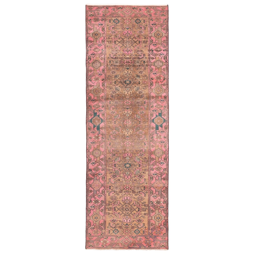 ECARPETGALLERY Hand-knotted Antalya Vintage Light Brown Wool Rug - 3'5 x 10'0