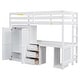 preview thumbnail 6 of 7, Twin Size Loft Bed with Wardrobe, Desk, Drawers, and Open Storage Cabinet, Space-Saving Multi-Functional Design, White