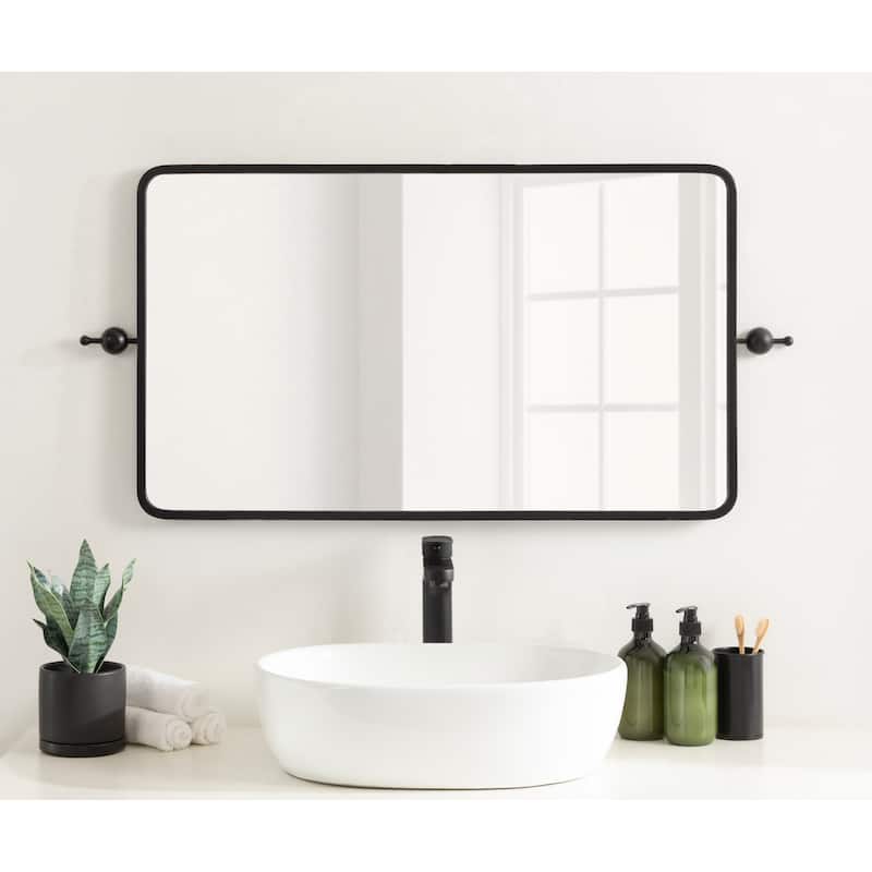 Kate and Laurel Kasota Slim Rectangle Mirror Metal