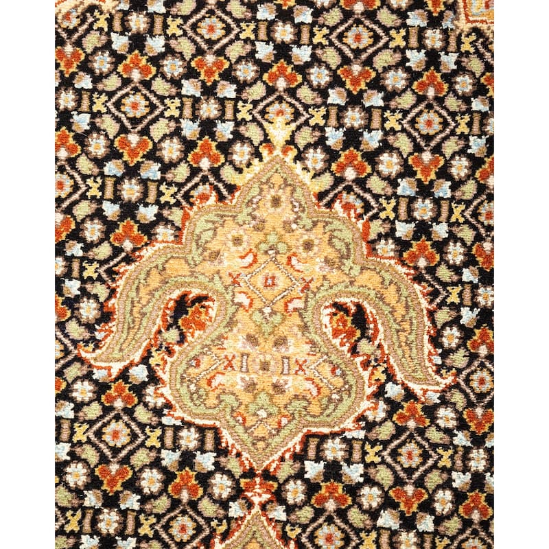 Overton Hand Knotted Wool Vintage Inspired Traditional Mogul Black Area Rug - 8 x 10