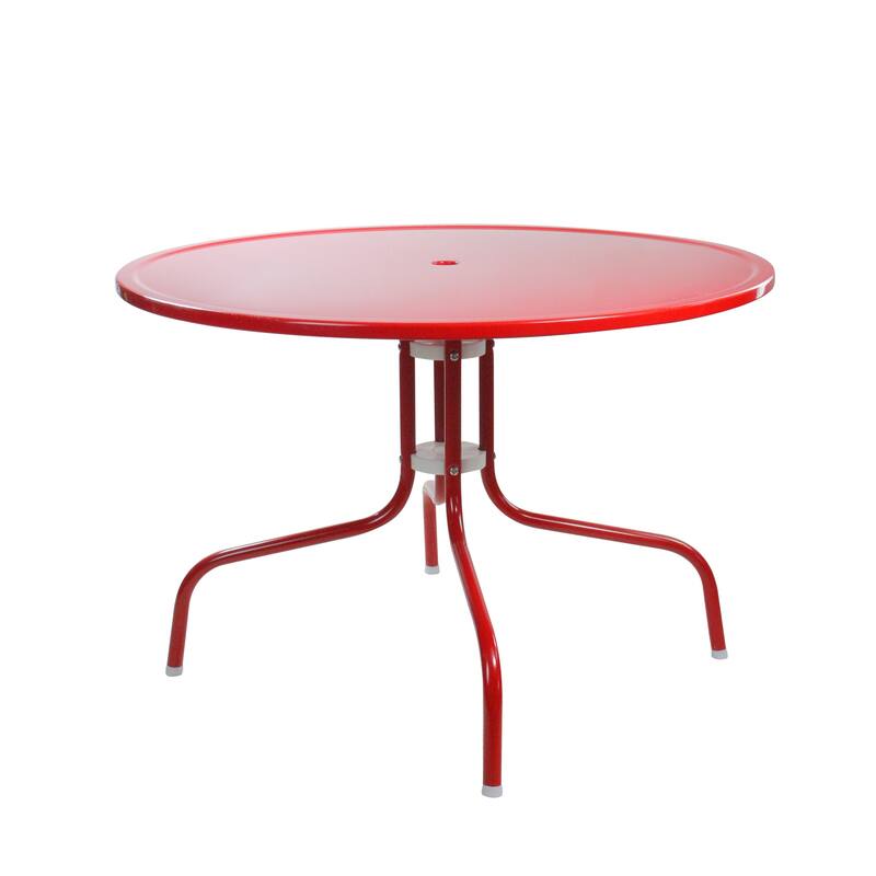 39.25-Inch Outdoor Retro Metal Tulip Dining Table Red