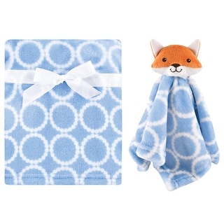 Hudson Baby Infant Boy Plush Blanket with Security Blanket, Blue Fox, One Size - Blue Fox - One Size