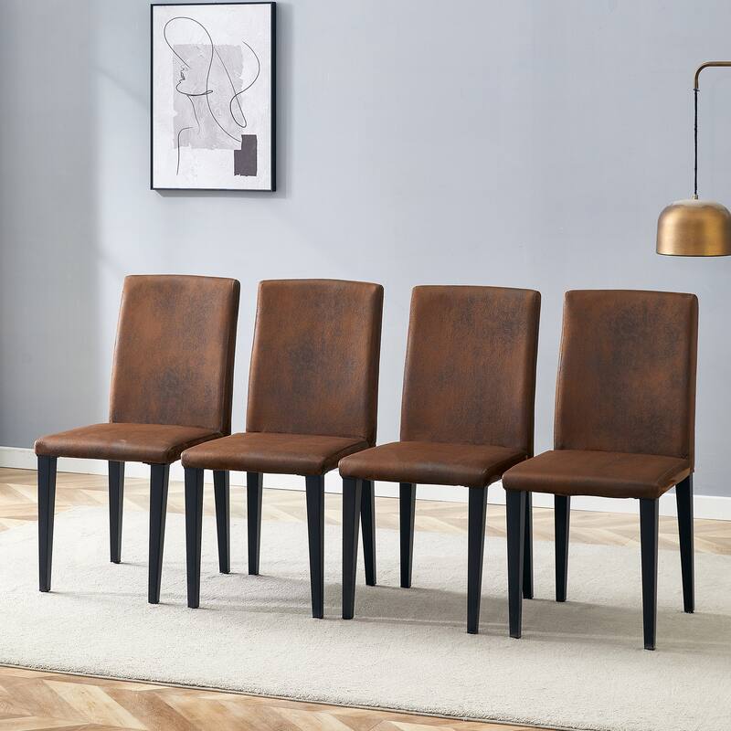 Dining Chairs Set of 4, Modern Kitchen Chairs with Black Metal Legs Side Chairs for Dining Room