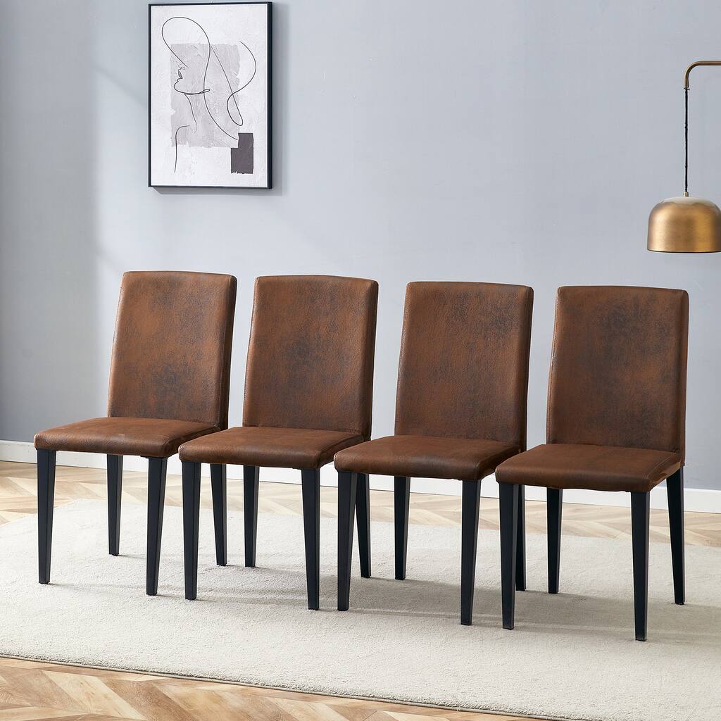 Nordic Decorative Dining Chair Set of 4 Technological Fabric Upholstered Dining Chair Kitchen Side Chair Visitor Chair