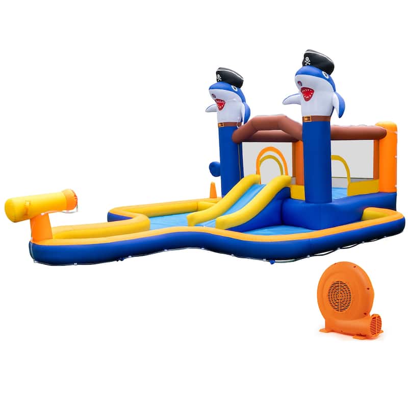 Gymax Inflatable Water Slide Park Bounce House Splash Pool Water