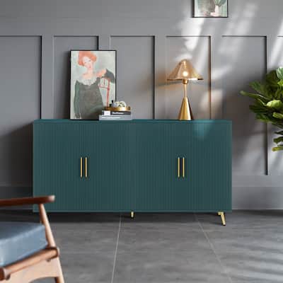 Elegant Sideboard Buffet Cabinet with Gold-Plated Legs & Antique Handles for Stylish Storage