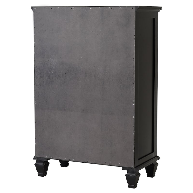 Sandy Beach Coastal Wood 5-drawer Bedroom Chest