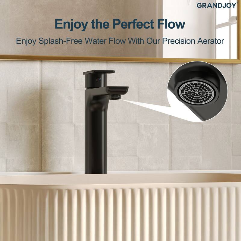 GRANDJOY Modern Vessel Sink Faucet with Spot Resistant Surface