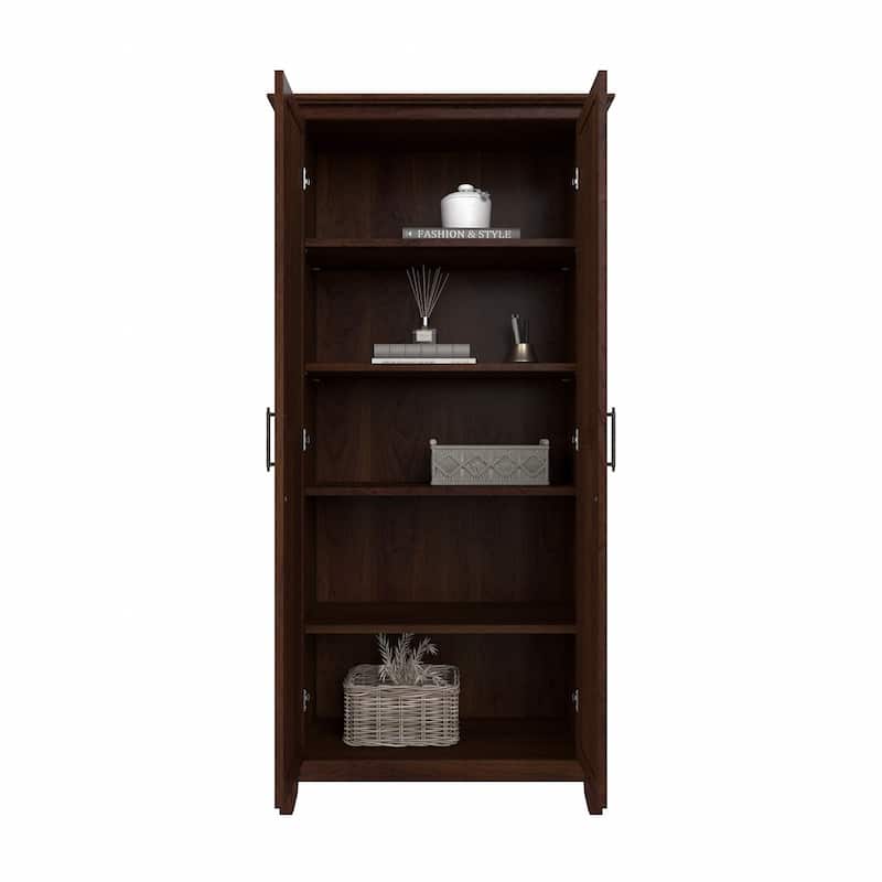 Key West Tall Storage Cabinet with Doors and Shelves by Bush Furniture