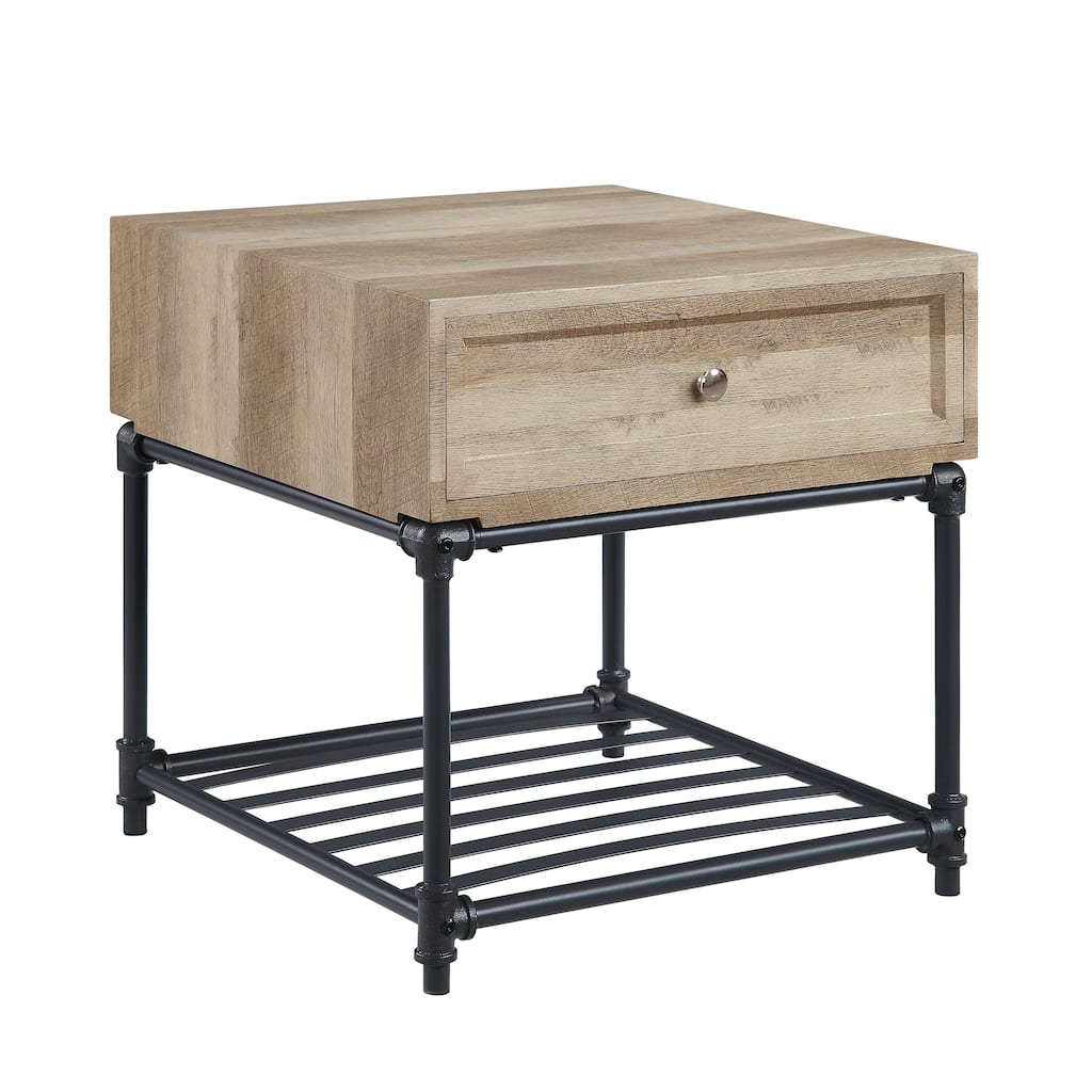 Brantley Oak & Sandy Finish End Table Modern End Table Solutions,Compact End Table Collection