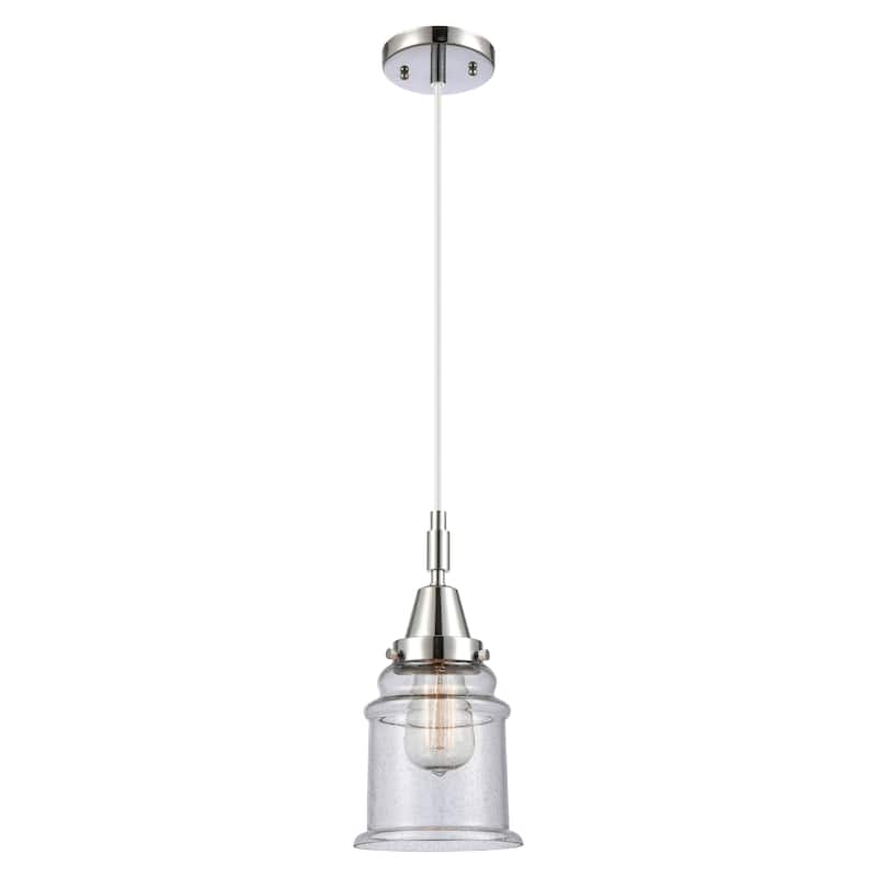 Innovations Lighting Downtown Urban - Caden Canton - 1 Light 6" Cord Hung Mini Pendant - Polished Chrome/Seedy Shade