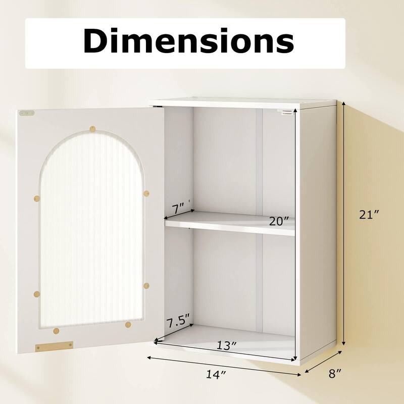 Costway Bathroom Wall Cabinet Medicine Cabinet with Tempered Glass - See Details