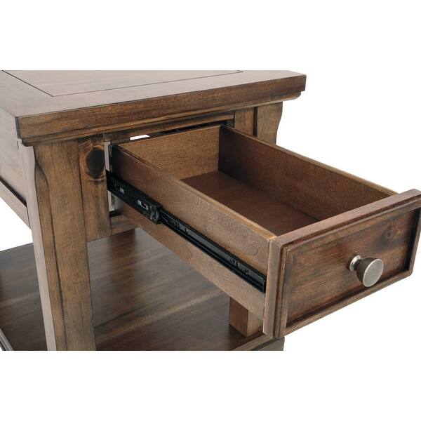 Shop Ashley Furniture Medium Brown Flynnter Chair Side End Table