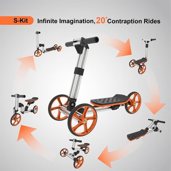 Kids Constructible Kit, 20 In 1 Balance Bike No Pedals Toys, Engineering Building Kit, Sit/Stand Scooter S-Kit