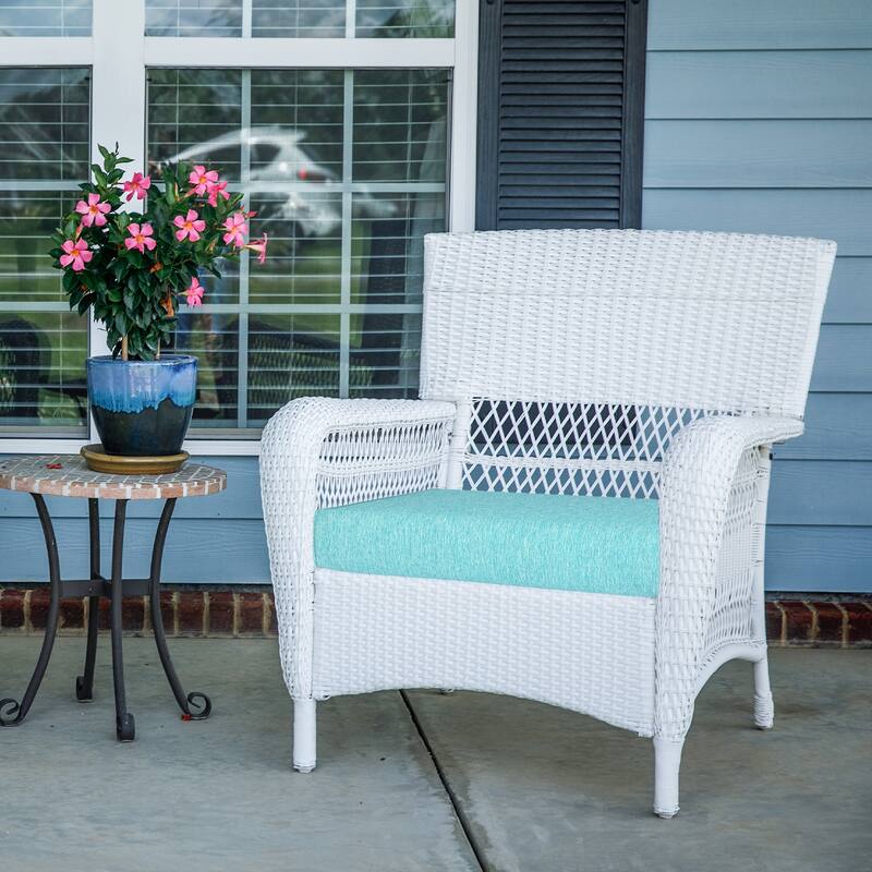 Aoodor Patio Chair Cushions Set of 2, Water Resistant Outdoor Seat Cushions with Handle and Ties, Square Corner Cushions