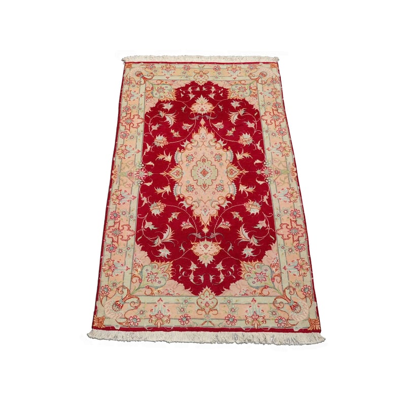2'6''x4 Hand Knotted Wool Fuschia Traditional 300 KPSI Area Rug - 2' 6'' x 4'