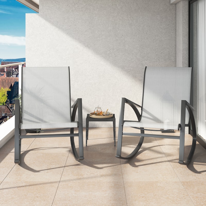 Corvus Antonio Outdoor Sling Fabric Rocking Chair