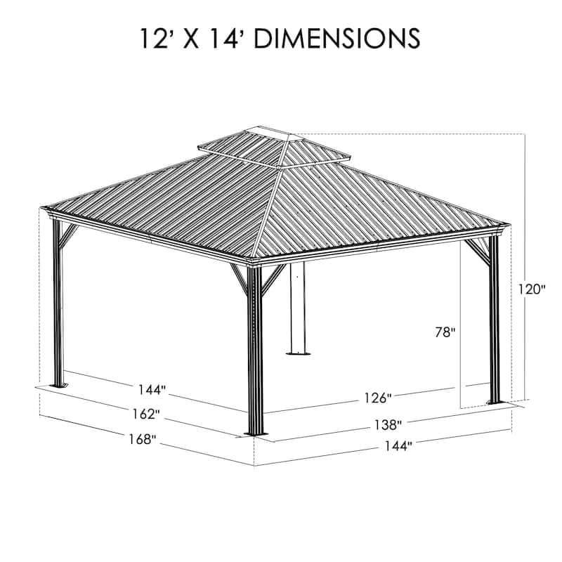 Kozyard Apollo Wood-look Aluminum Hardtop Gazebo