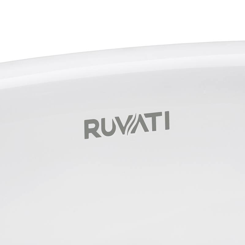 Ruvati 18 x 13 inch Undermount Bathroom Vanity Sink White Rectangular Porcelain Ceramic with Overflow - RVB0718