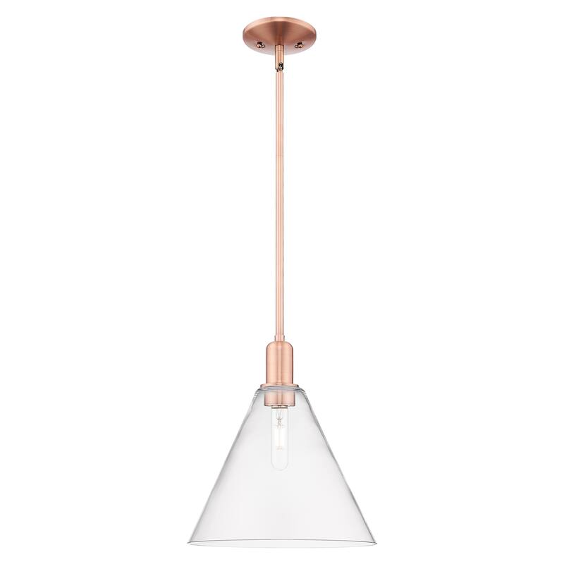 Innovations Lighting Endless Possibilities Arcadia - Berkshire Glass - 1 Light 12" Stem Hung Mini Pendant - Clear/Antique Copper