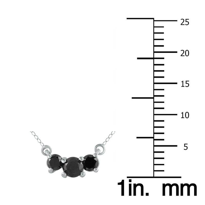 Marquee 14k White Gold 1/2ct TDW Black Diamond 3-stone Necklace