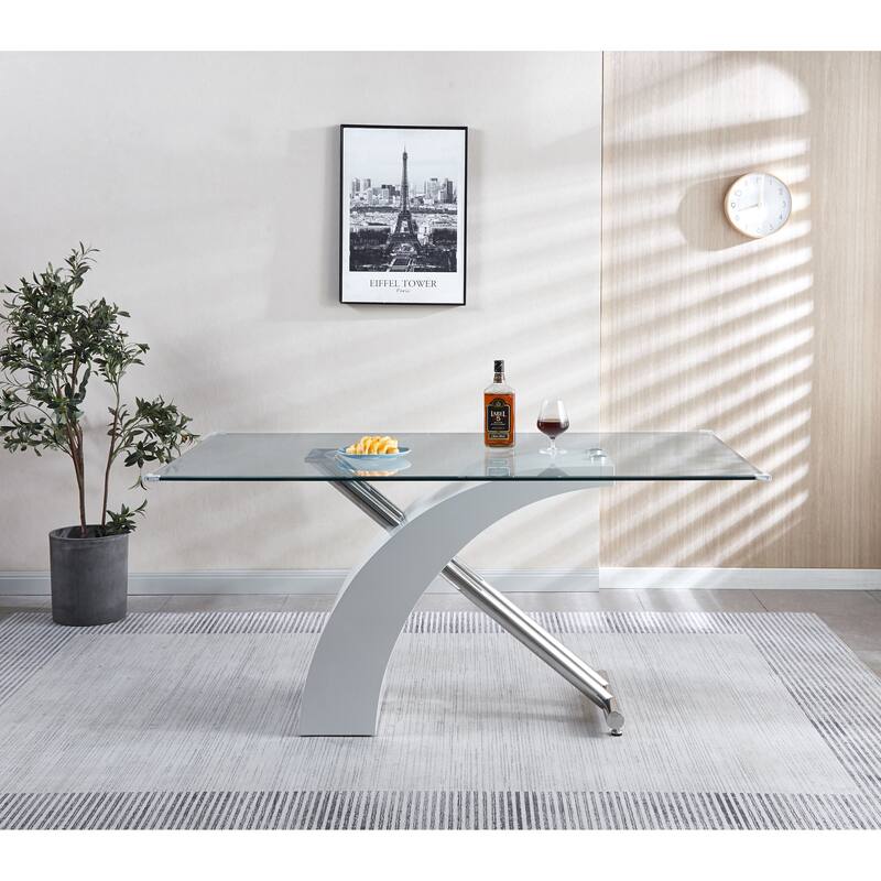 Luxury Glass Top Dining Table