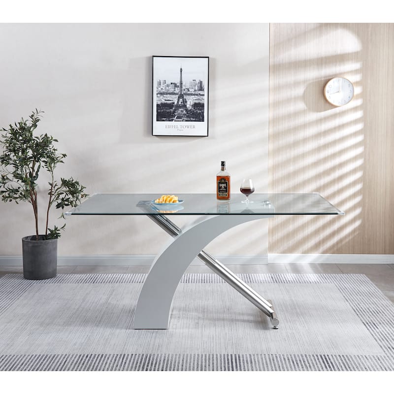 Stylish Dining Room Table, Luxury Glass Top Dining Table, Modern Design For Your House