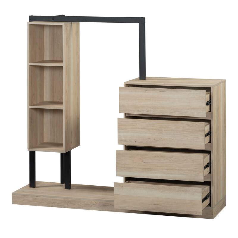 Modern Wardrobe with 4 Drawers and 3 Shelves