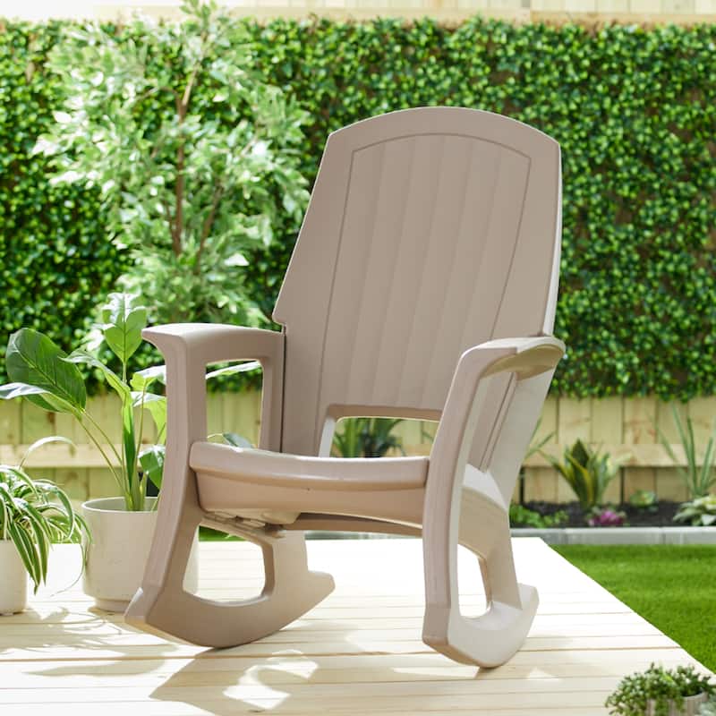 Semco Plastics Rockaway Heavy Duty All-Weather Outdoor Rocking Chair, Green - 26