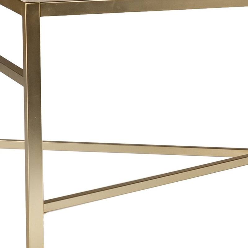 42" Off White Manufactured Wood And Metal Rectangular Coffee Table - 18" H x 42" W x 24" D