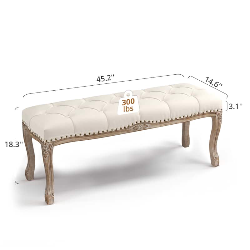 Modern Ottomans 45.2 In.W Retro Stool Legs - 45.2" W X 14.6" D X 18.3" H