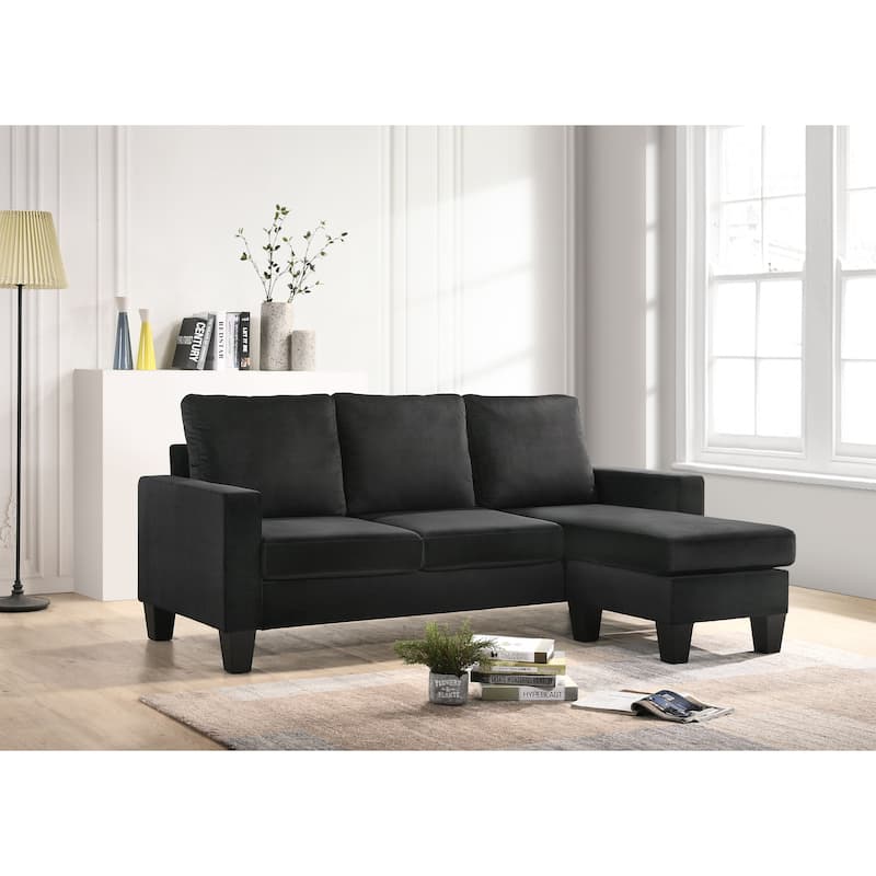 Jessica Sofa with Chaise Lounge - Black