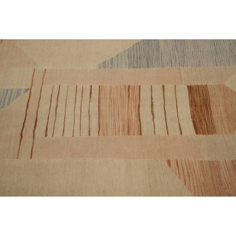 Hand Woven Oriental 100% Wool Carpet Southwestern Modern Multi-Colored Kilim Area Rug - 10' 0'' X 6' 4''