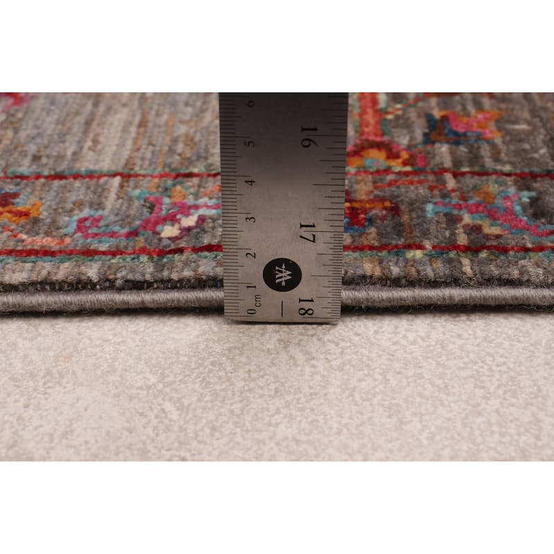 ECARPETGALLERY Hand-knotted Modern Ersari Grey Wool Rug - 4'11 x 6'9