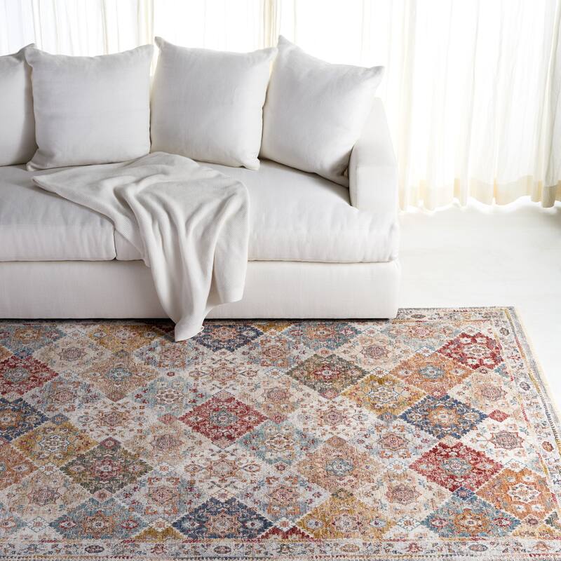 SAFAVIEH Lauren Ralph Lauren Aretina Rug - 6'7" Square - Ivory/Blue Rust