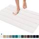 Subrtex Non-slip Bathroom Rug Chenille Soft Striped Plush Bath Mat
