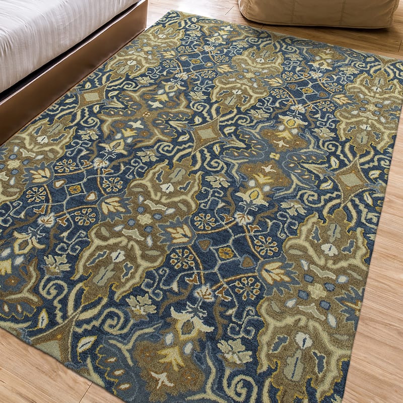 Amaranta Collection - 4' x 6' - Navy/Natural/Diamond/Natural/Criss Cross