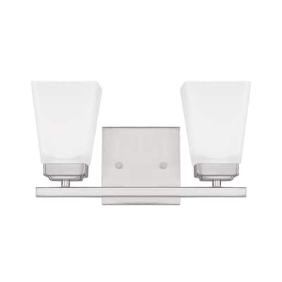 Baxley 13-inch 2-light Bath/ Vanity Fixture w/ Soft White Glass