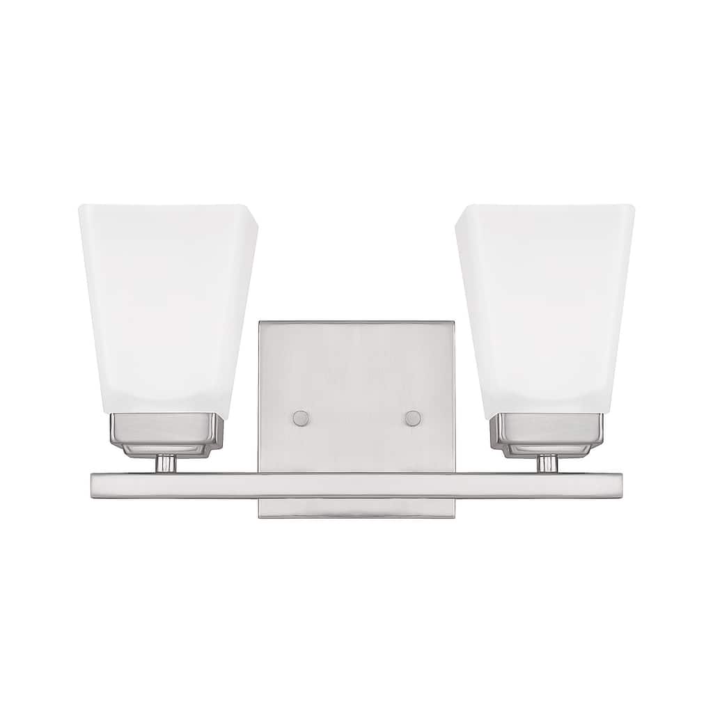 Baxley 13-inch 2-light Bath/ Vanity Fixture w/ Soft White Glass