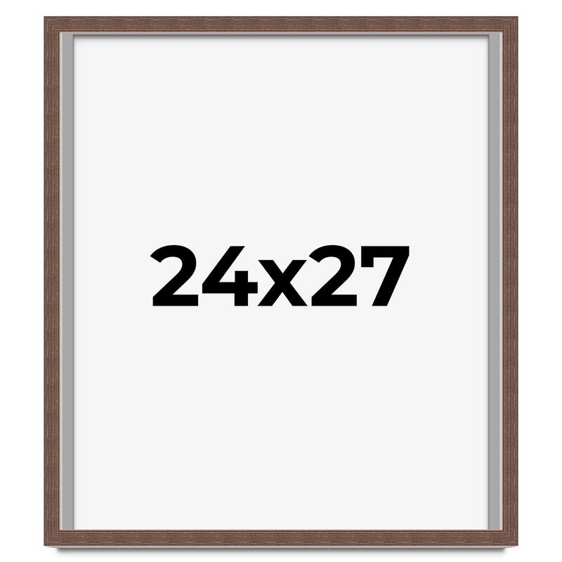 24x27 Shadow Box Frame Brown | 1.125 inches Deep Real Wood Rustic