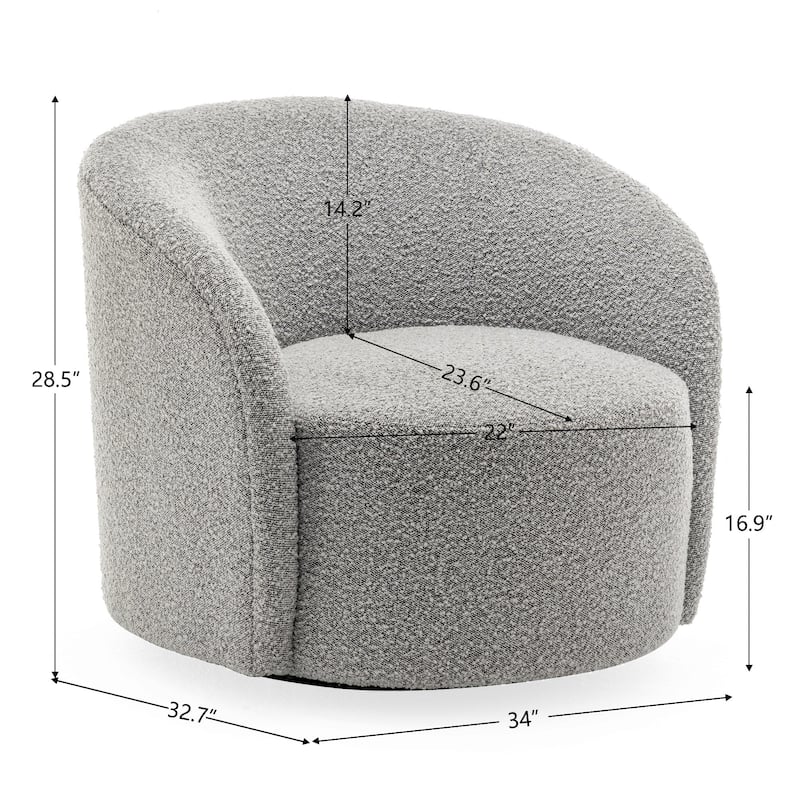 KINWELL 34" Wide Upholstered Swivel Accent Barrel Chair (Set of 2)