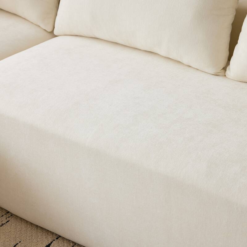 107.88" Chenille Extra-Deep Modular Cloud Sofa with 30D High-Density Foam & Spring Support