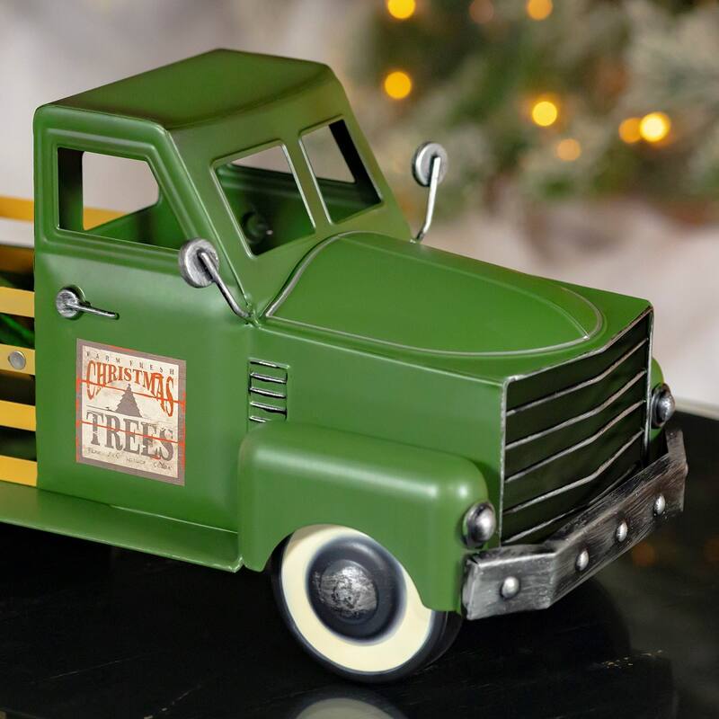Small Truck with Christmas Tree in Green