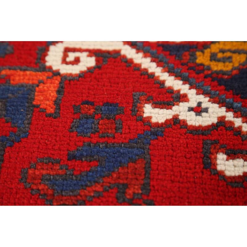 Hand Knotted Oriental 100% Wool Carpet Traditional Medallion Red Heriz Area Rug - 10' 10'' X 7' 8''