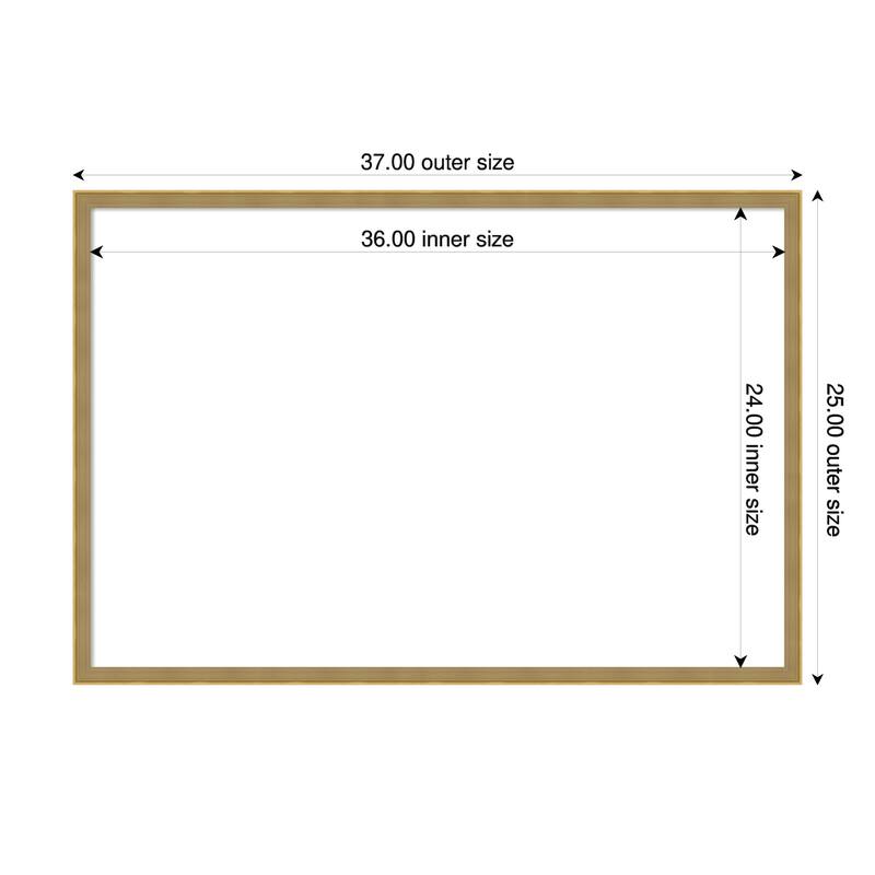 Incline Framed Dry Erase Magnetic Board - 37 x 25 in - Incline Dark Gold