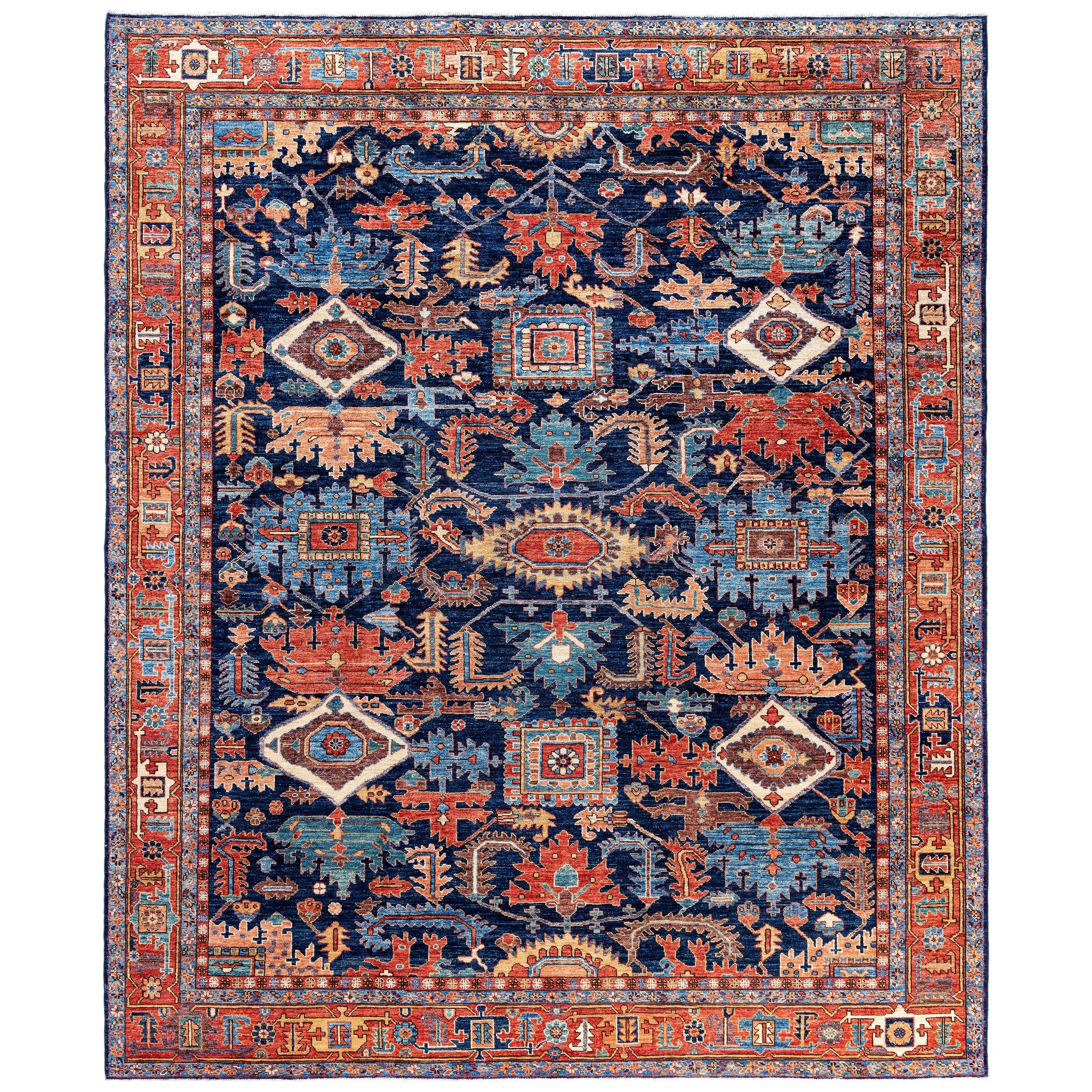 Serapi One-of-a-Kind Hand-Knotted Area Rug - Blue - 8' 0" x 9' 10"