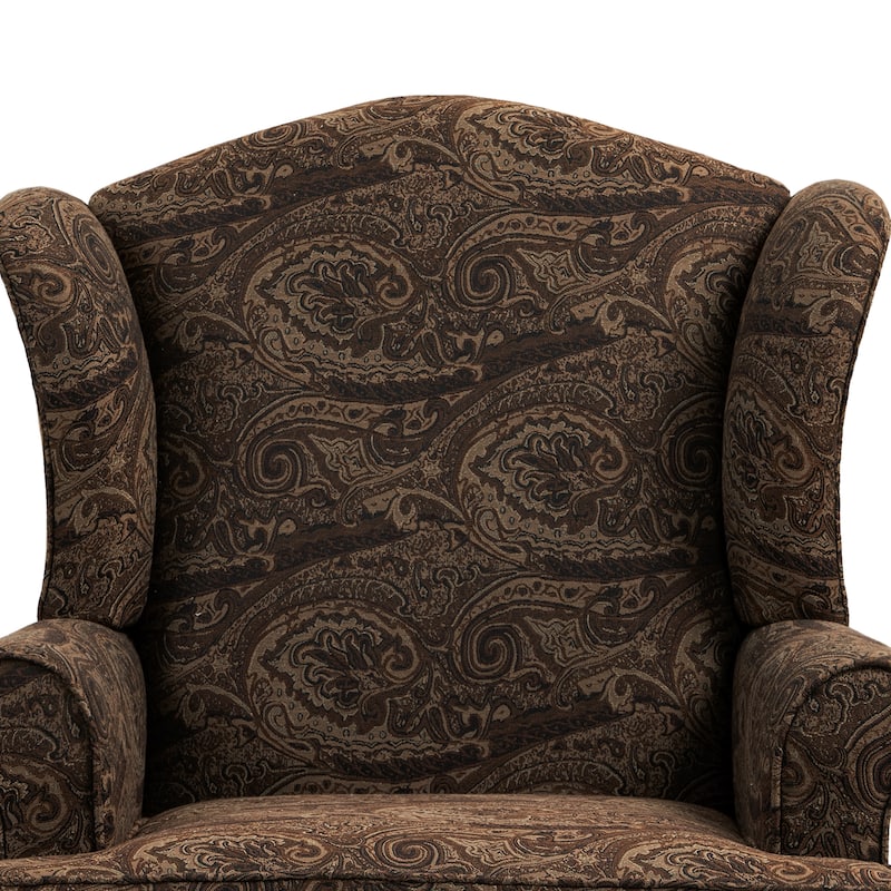 31" W Modern Upholstered Linen Wing Back Accent Chair with Rolled Arm
