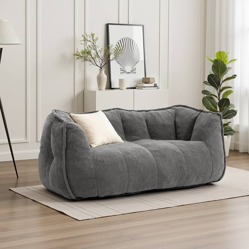 Teddy Fleece 2-Person Bean Bag Sofa