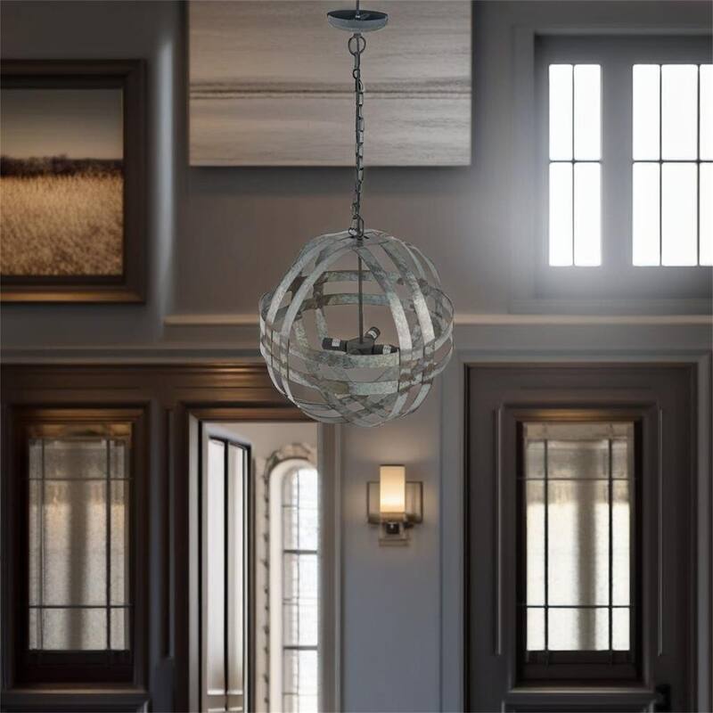 4 - Light Galvanized Chandelie - Grey